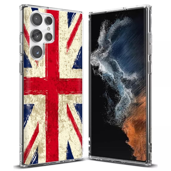 TalkingCase Slim Phone Case Compatible for Samsung Galaxy S22 Ultra 5G, Old Flag UK Print, Thin Light, Flexible, Soft, USA