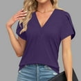 thumbnail image 2 of Raeneomay Casual Plus Size Tunics Tops Women's Summer Casual V-Neck Short Sleeved T-Shirt Lace Printed Top T-Shirt Short Sleeved V-Neck Top/Shirt, 2 of 6