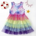 thumbnail image 2 of Toddler Girls Dresses Flutter Sleeve Summer Short Sleeve Tutu Party Wedding Birthday Dress Casual Girls Sundress Summer for 6-7 Years, 2 of 3