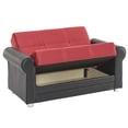 thumbnail image 2 of Ottomanson Convertible Sleeper Loveseat with Hidden Storage, Firm Seating, Burgundy, 2 of 7