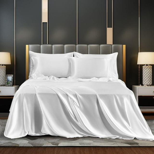 Cqxid Four Pieces Beddings Home & Garden Four-Piece Set Plain Woolen Cloth Inlaid Four Piece Bed Set Bed Sheet Set