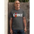 thumbnail image 3 of Gobble Thanksgiving Dinner Funny Turkey Face Unisex Men's T-shirt For Men, 3XL, Charcoal, 3 of 6