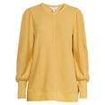thumbnail image 3 of Time and Tru Women's Waffle Pullover Top, 3 of 5
