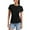 1314#Black, variant on Women's Casual Short Sleeve Crew Neck Fitted Drawstring Waist Tops Blouse for Everyday Fashion