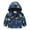 Dark Blue, variant on Otqutp Toddler Boys Girls Cartoon Print Zip Jacket Hooded Trench Lightweight Kids Windbreaker Coats Cute Outdoor Clothes