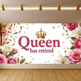 thumbnail image 5 of LUUFILx Queen Retirement Celebration Banner Backdrop Decorations Party Supplies Photography Props Regal Gold and Purple Design Background Event Decor, 5 of 8