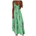 thumbnail image 2 of Femmes Été Boho Plage Imprimé Longue Robe Dentelle Épaule Froide Casual Maxi Robe, 2 of 5