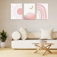 thumbnail image 2 of Boho Wall Art for Nursery Room Decor Boho Sun Sunrise Wall Decor Pink White Artwork Framed Canvas Wall Art Pictures, Mid-Century Modern Abstract Prints for Bedroom,Minimalist wall Decor 12"x16", 2 of 6