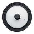 thumbnail image 2 of Tapa universal para ollas, sartenes y sartenes - Vidrio templado con borde de silicona resistente al calor. Compatible con utensilios de cocina de 16, 18 y 20 cm de diámetro., 2 of 5