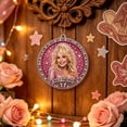 thumbnail image 4 of Dolly Pink Hanging Ornament, Acrylic Decoration for Christmas Tree & Car Mirror, Glitter Country Music Fan Gift, Sparkling Pink Charm, 4 of 7