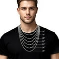 thumbnail image 3 of Figaro Chains for Men Women, Silver Tone Mens Chain Necklaces, Wide 3.5/5/6/7/8/9.5mm Stainless Steel Chain Necklace for Men Women, 3 of 8