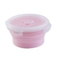 thumbnail image 2 of YAOMOBB Airtight Lunch Container Round Silicone Lunch Box Microwave Safe Foldable Sealed Lid Portable Bento Food Container for Kitchen, 2 of 7