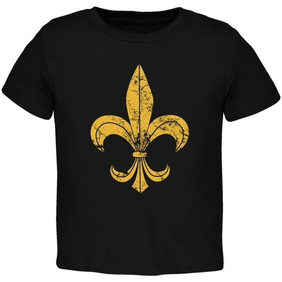 Distressed Fleur-de-lis Black Toddler T-Shirt - 4T