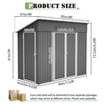 thumbnail image 2 of LZBEITEM 8 x 4 ft Outdoor Metal Storage Shed, Small Metal Sheds & Garden Tool Shed with Galvanized Floor Frame Kit Lockable for Garden, Backyard, 2 of 13