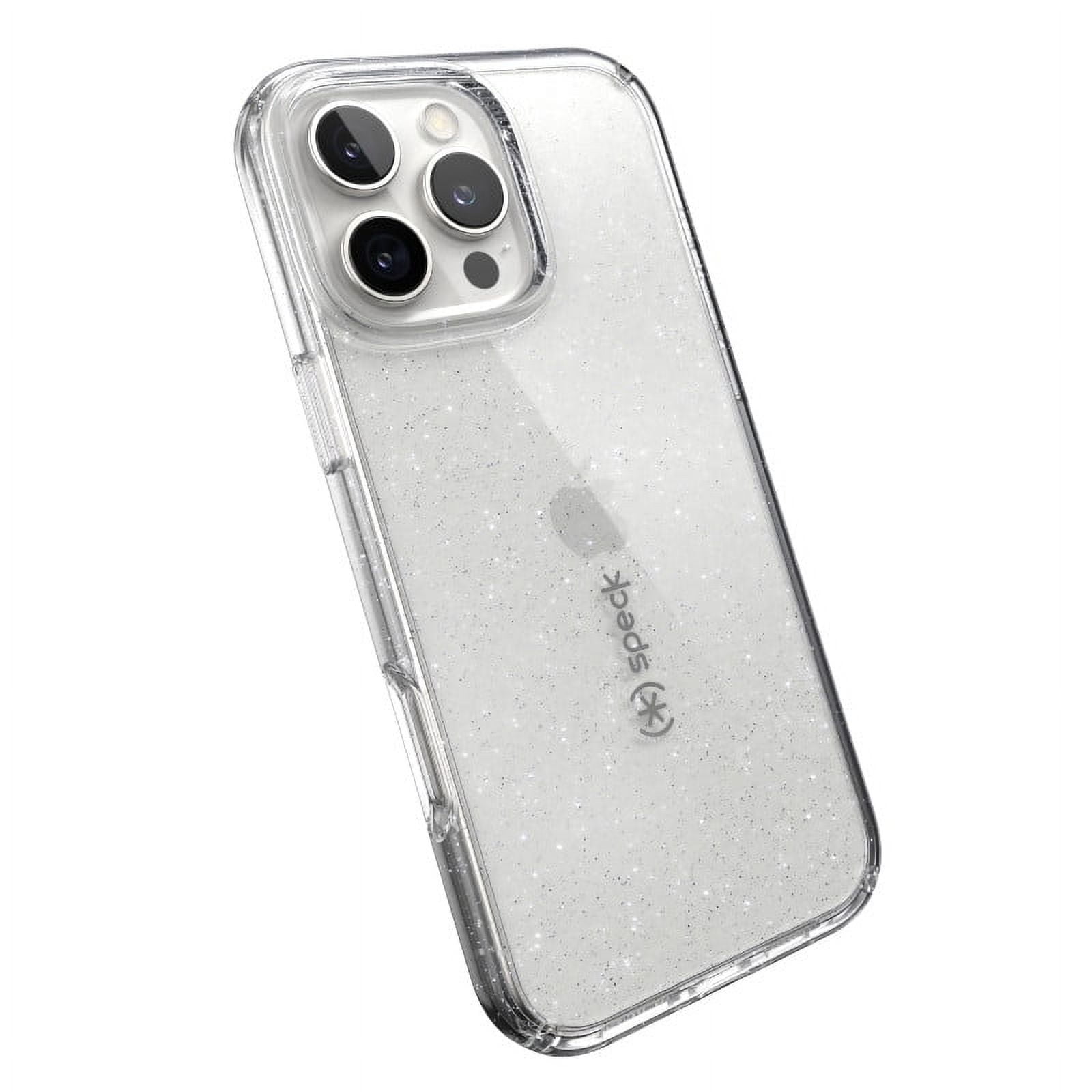 Speck iPhone 16 Pro Max Gemshell Lux in Clear and Platinum Glitter