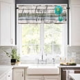 thumbnail image 2 of Teal Floral Valances for Windows Farmhouse Kitchen Curtains Valances Rod Pocket Valance Curtains for Kitchen Windows Farmhouse Green White Blue Wooden Window Valances for Bathroom Bedroom 42"x12", 2 of 6