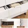 thumbnail image 6 of Dresser for Bedroom with 6 Drawers, 55" Large Dresser & Chest of Drawers with Charging Station, Wood Closet Clothes Storage Long Dressers Organizer for Bedroom Living Room Hallway, White, 6 of 8