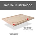 thumbnail image 2 of Dexas Rubberwood Pour Spout Cutting Board – 18" x 13" x 1" | Juice Groove, Easy-Pour Corner, Heavy-Duty Wood Board for Carving & Chopping, 2 of 5