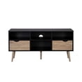 thumbnail image 2 of Mueble de TV Rack Top Living Centro de Entretenimiento Estilo Nórdico Negro y Café, 2 of 9