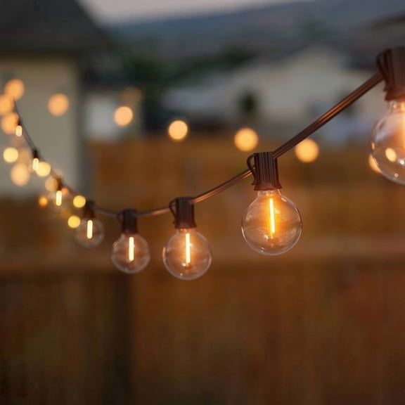 Torkase Outdoor String Lights,55FT,with 25 1 G40 Edison Vintage Bulbs,Waterproof for Patio Garden Gazebo Bistro Cafe Backyard