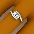 thumbnail image 4 of Dazzlingrock Collection 0.50 Carat (ctw) 14K Round Diamond Two Stone Bridal Engagement Ring 1/2 CT, White Gold, Size 7.5, 4 of 4