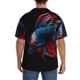 thumbnail image 3 of Fotbe Colorful Betta Fish Camisa Estampada de Manga Corta para Hombre, Casual de Verano, Estilo Playero, Sin Arrugas-Large, 3 of 5