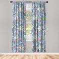thumbnail image 3 of Ambesonne Spring Curtains, Flowers Garden Vintage Plot, Pair of 28"x95", Cadet Blue Marigold, 3 of 5