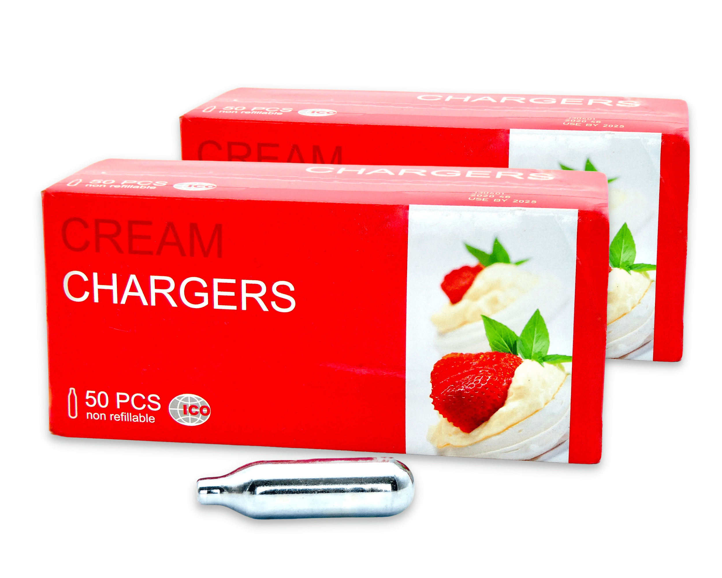 ICO 8g N20 Whipped Cream Chargers, 100 Count