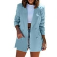 thumbnail image 2 of Dtydtpe jackets for women blazer jackets for women Womens Long Sleeve Double Coat Coat Blazer Jacket winter coats for women Sky Blue, 2 of 6