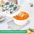 thumbnail image 3 of Yayeee Pot Holders Kitchen Heat Resistant with Pockets 7"x9.8" Cotton Oven Cooking Hot Pads, Gold Geometric Pattern, 3 of 7