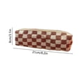 thumbnail image 3 of Pencil Pouch Knit Retro Checkerboard Plaid Storage Bag Holds 40 Pens and Markers for Office Desk Artist Travel Makeup Brush Organizer 8.2 X 3.1 Inches, 3 of 6