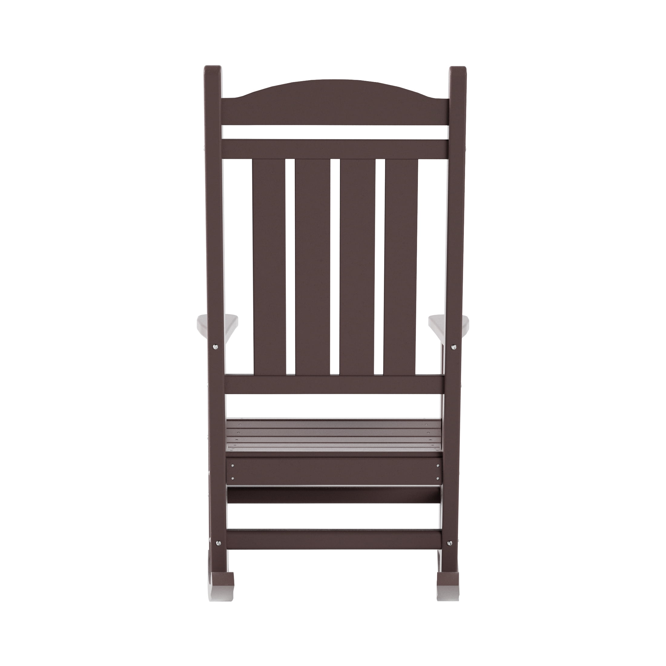 GARDEN Classic Plastic Adirondack Porch Rocking Chair, Dark Brown