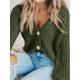 thumbnail image 4 of Cárdigan PRETTYGARDEN para mujer, cuello en V, punto, con botones, holgado, verde, 4 of 6