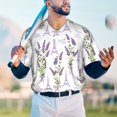 thumbnail image 5 of KLL Lavender Flowers for Men's Baseball Shirts,Short Sleeve Casual Shirts Button Down Shirt for Men Beach Summer Wedding Shirt-4X-Large, 5 of 7