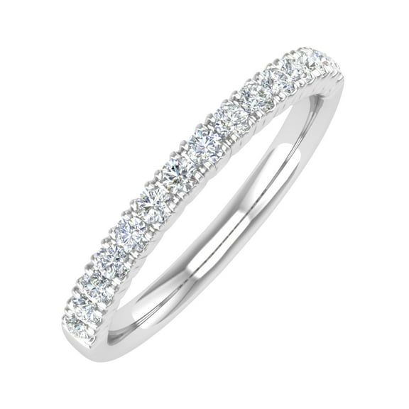 1/4 Carat Round Diamond Ladies Wedding Band Ring in 10K White Gold (Ring Size 6.5) (I1-I2 Clarity)