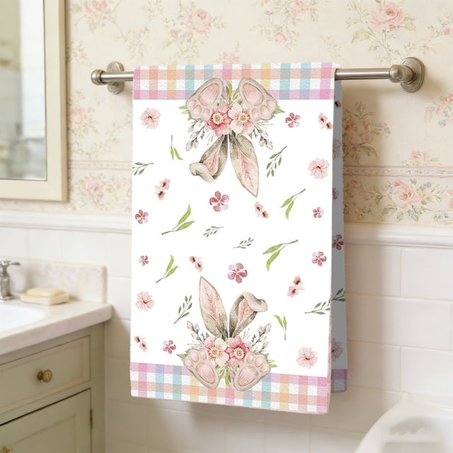 EGNMCR Easter Decorations Easter-themed Decorative Kitchen Towels Fresh And Stylish Hand Towels For Spring And Summer Microfiber Tea Towels Suitable For Easter Decoration Polyester hand towels