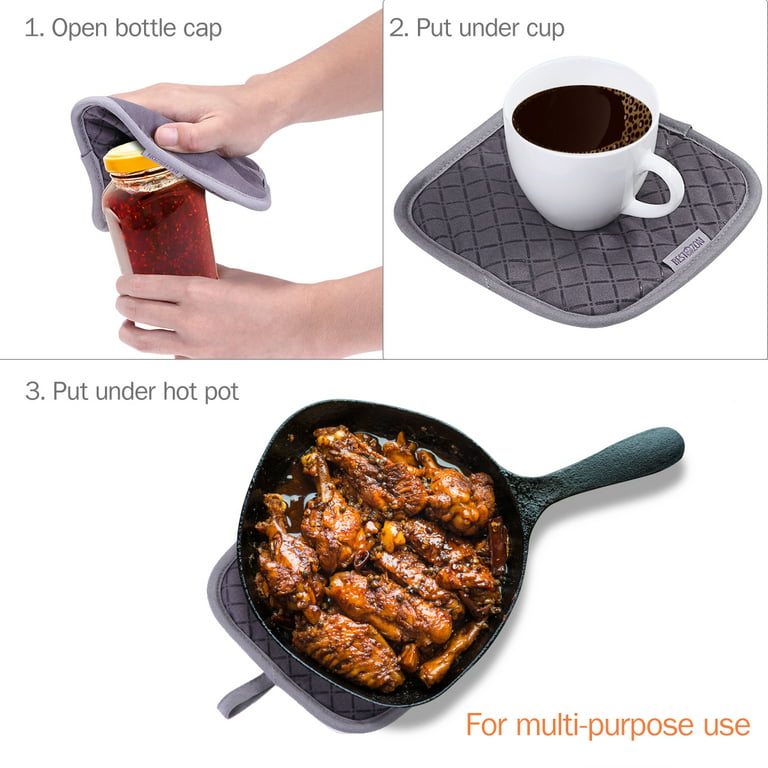 Cosy House Collection 4-Piece Oven Mitt & Pot Holder Set - 500°F Heat  Resistant Trivet Cooking Gloves - Flexible, Durable & Comfortable  Long-Lasting