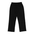 thumbnail image 5 of UAMVSH Mens Casual Pants Cotton Linen Button Lounge Pants Elastic Waist Mid Rise Beach Vacation Travel Pants with Pockets(LargeBlack), 5 of 7