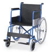 Magshion Lightweight Foldable Transport Wheelchair 220lbs Weight Capacity for Storage and Travel, Blue