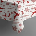 thumbnail image 5 of Christmas Square Tablecloth 60x60 Inch – Waterproof Polyester Printed Table Cover, Wrinkle Resistant & Washable for Kitchen Dining Picnic Party Decor, Single-v4-13, White, 5 of 6