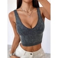 thumbnail image 6 of Women'S Sleeveless Crop Tops Ribbed Square Neck Cropped Tank Top Black L, 6 of 7