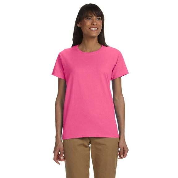 Ultra Cotton Women’s T-Shirt – Gildan – G2000L, Safety Pink, XS, Pack Of 10, Tshirts for Women