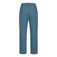 thumbnail image 4 of Turilly Mens Casual & Comfy Pants Casual Elastic Waistband Pocket Cotton Linen Panel Trousers Pants, 4 of 5