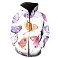thumbnail image 1 of Sudadera con capucha y cremallera para hombre, con estampado 3D de mariposas y dibujos animados divertidos, ropa informal de calle para primavera y otoño, 1 of 6