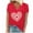 Red, variant on TFEOQRY Short Sleeve V-Neck Shirts for Women Fashion Flower Heart Printed Casual T-Shirt Tops Blouses Black