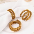 thumbnail image 6 of BalsaCircle 4 Gold Swirl Design Rhinestone Napkin Rings Party Events Reception Decorations Wedding Supplies, 6 of 8
