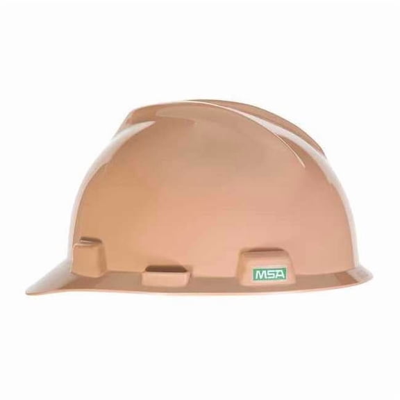 Hard Hat, V-Gard, Polyethylene, 4 Point Pinlock, Type 1, Class E, Tan