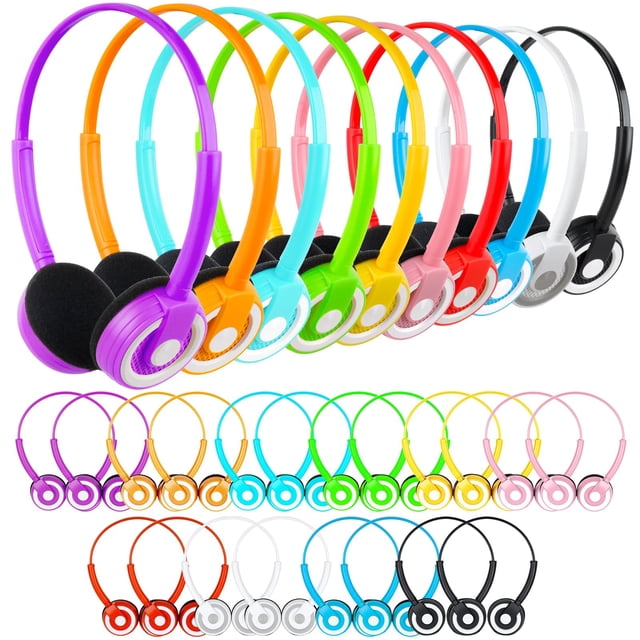 Auriculares CNSZSLZ Classroom Kids, paquete de 30 para estudiantes, 10 colores