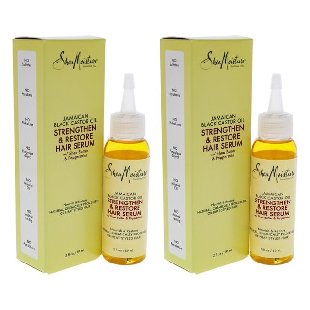 Jamaican Black Castor Oil Strengthen-Grow & Restore Hair Serum - Pack of 2 by Shea Moisture for Unisex - 2 oz Serum Shea Moisture Shea Moisture
