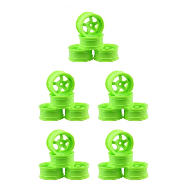paramount 4 Pieces52mm Elastic *RC Car Tires Wheel Rims Hub Tyres High Traction Five Star/Red 5Set